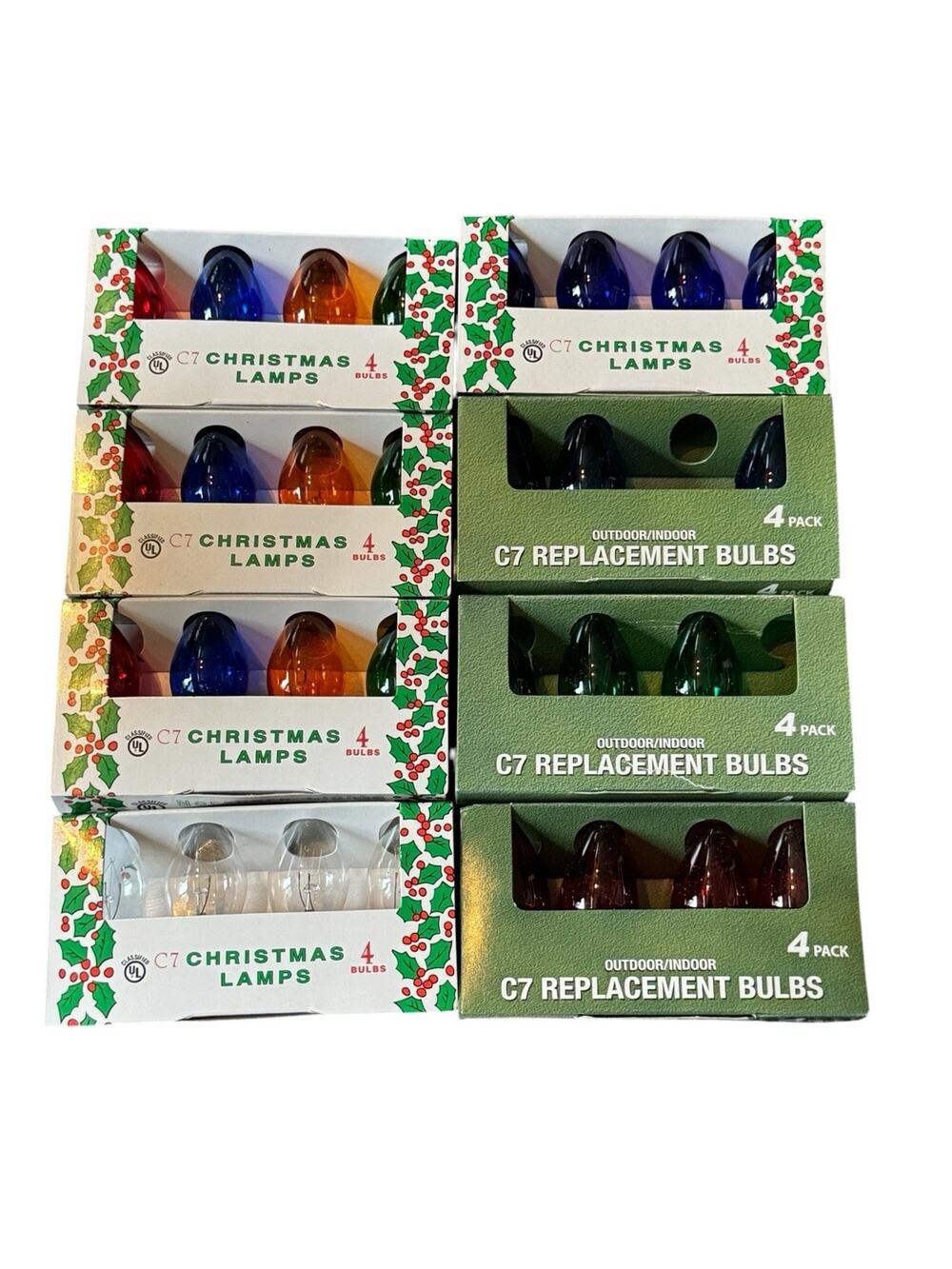 Vintage‎ C7 Christmas Holiday Bulbs Lot 30 Multi Clear Replacement Lamps READ
